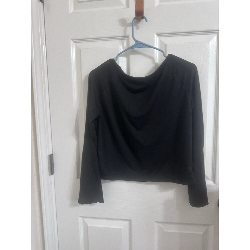 Black Goth Fairy Core Witchy Graphic Cropped T With Bell Sleeves XL - Picture 3 of 3